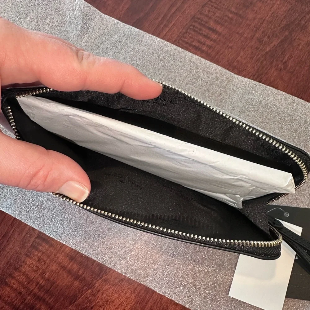 Kate Spade Lucy Glitter Medium L-zip Wristlet, black